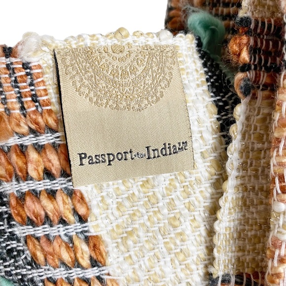NWT Passport to India textured boho throw blanket large tassels 50x60 peach tone - Picture 4 of 5
